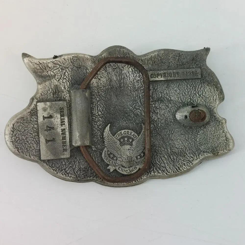 Vintage Lone Star Texas Belt Buckle Great American Red